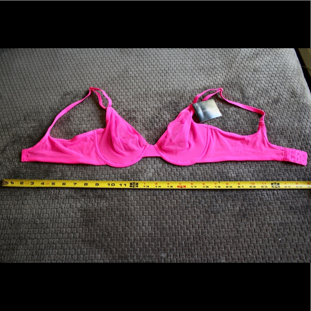 Hot Pink Mesh Underwire Bra